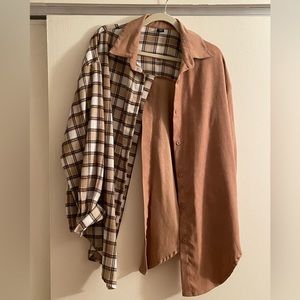 Shein curve 1xl button down with open back